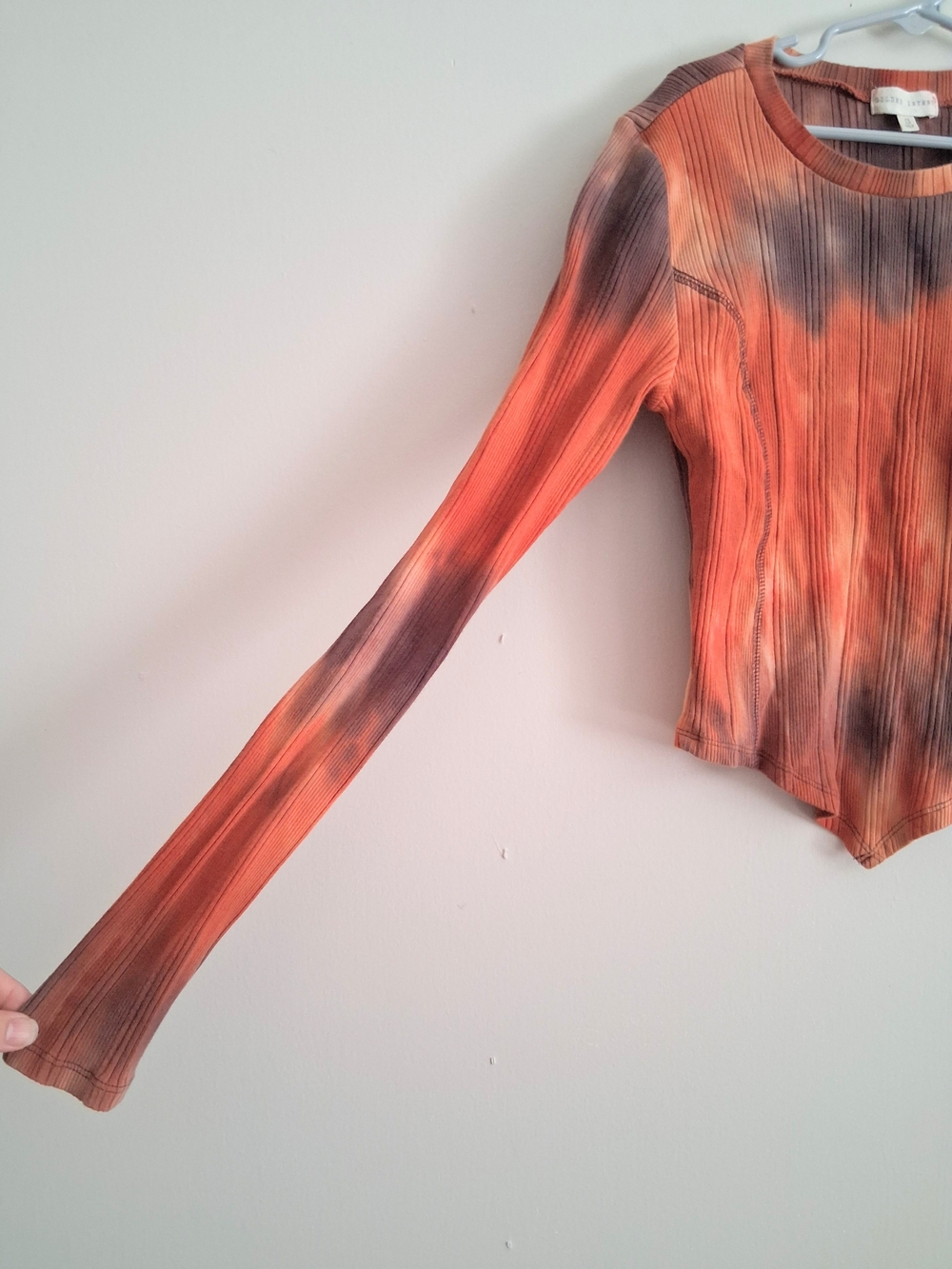 Gilded Intent Long Sleeve V-front Hem Shirt Cotton Blend Women's Small Tie Dye - Picture 5 of 7
